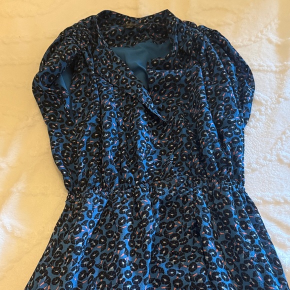 Ann Taylor Blue and Black Patterned Midi Dress - Picture 2 of 3